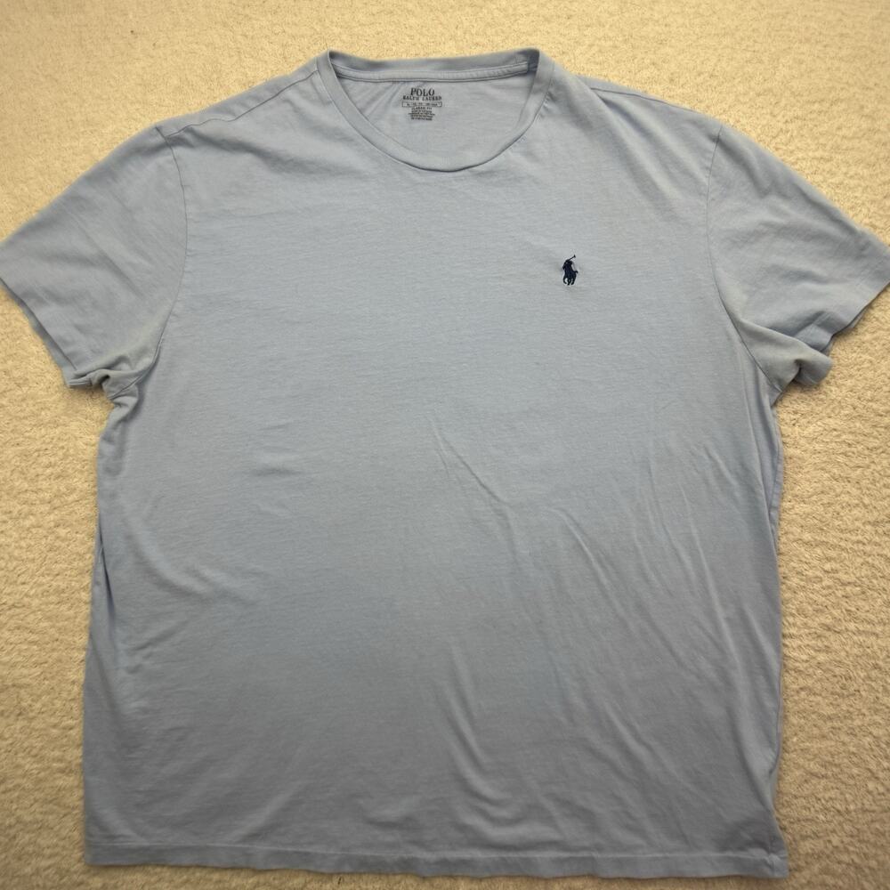 Polo Ralph Lauren Mens T Shirt Sz XL Light Blue Classic Fit Short Sleeve Soft